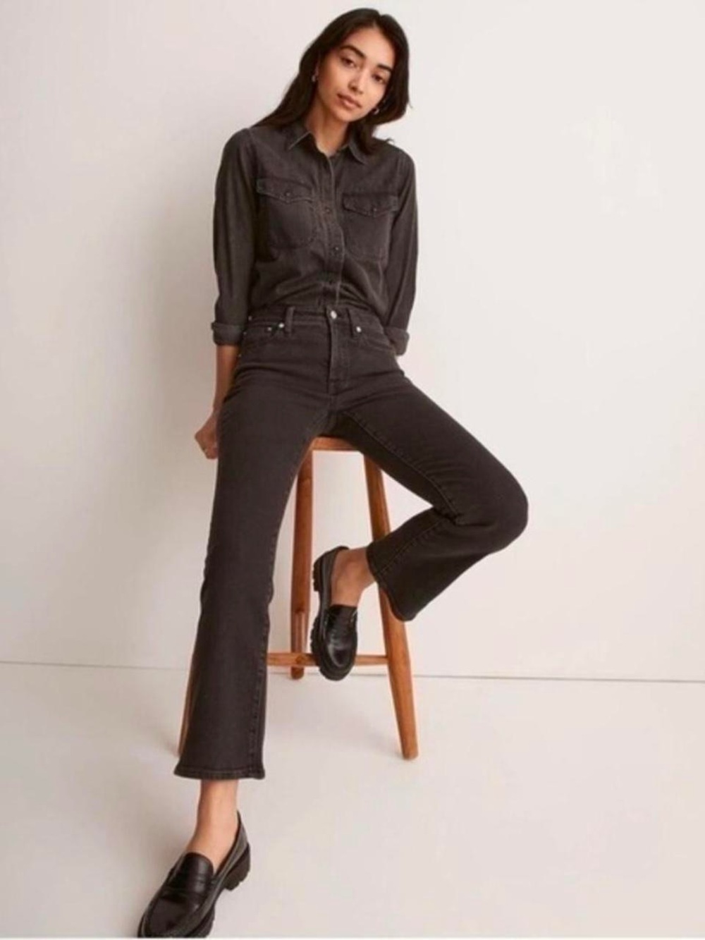 Madewell brushed black Cali Demi Boot jeans